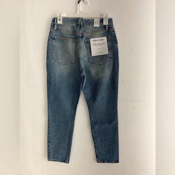 Good American Good Classic High Rise Distressed Slim- Straight Jeans, Size: 2 - Picture 7 of 9
